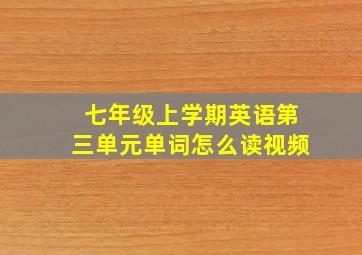 七年级上学期英语第三单元单词怎么读视频