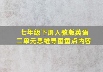 七年级下册人教版英语二单元思维导图重点内容