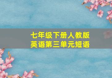 七年级下册人教版英语第三单元短语