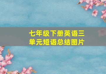 七年级下册英语三单元短语总结图片