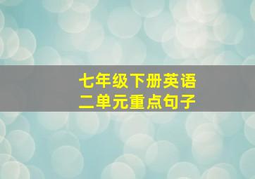 七年级下册英语二单元重点句子