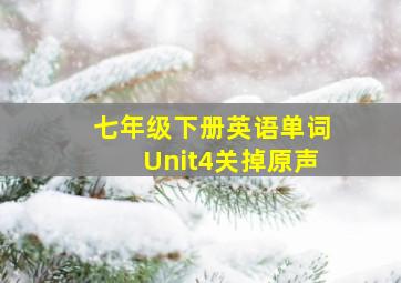 七年级下册英语单词Unit4关掉原声