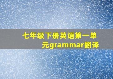 七年级下册英语第一单元grammar翻译