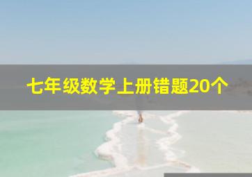 七年级数学上册错题20个