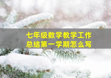 七年级数学教学工作总结第一学期怎么写