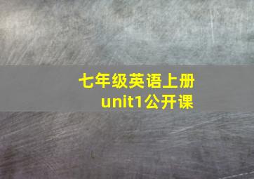 七年级英语上册unit1公开课