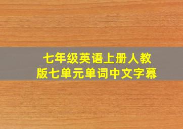 七年级英语上册人教版七单元单词中文字幕