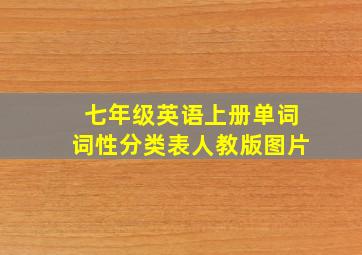 七年级英语上册单词词性分类表人教版图片