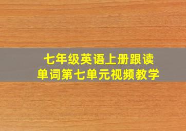 七年级英语上册跟读单词第七单元视频教学