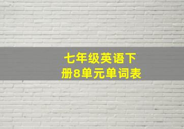 七年级英语下册8单元单词表