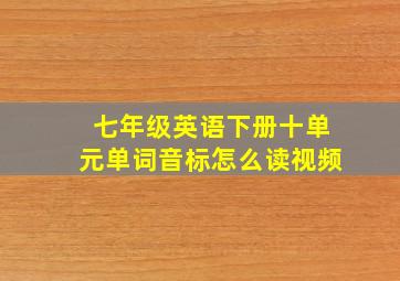 七年级英语下册十单元单词音标怎么读视频