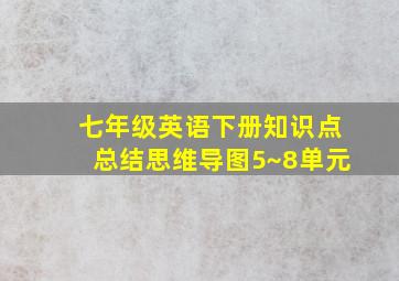 七年级英语下册知识点总结思维导图5~8单元