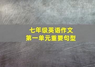 七年级英语作文第一单元重要句型