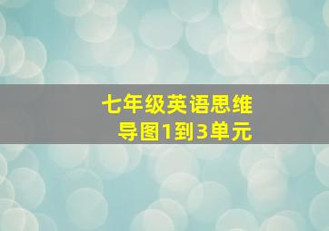 七年级英语思维导图1到3单元