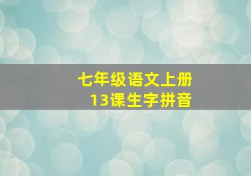 七年级语文上册13课生字拼音