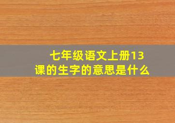 七年级语文上册13课的生字的意思是什么