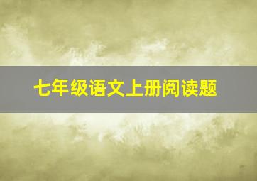 七年级语文上册阅读题