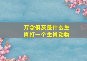 万念俱灰是什么生肖打一个生肖动物