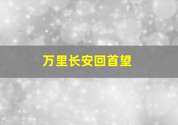 万里长安回首望