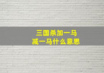 三国杀加一马减一马什么意思