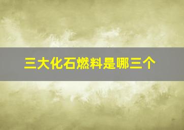 三大化石燃料是哪三个