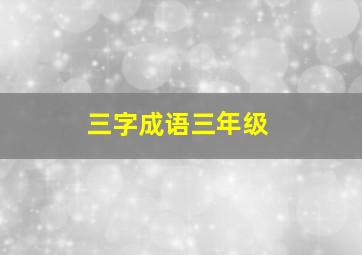 三字成语三年级