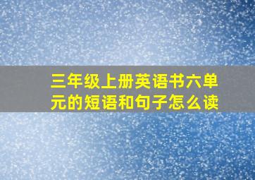 三年级上册英语书六单元的短语和句子怎么读