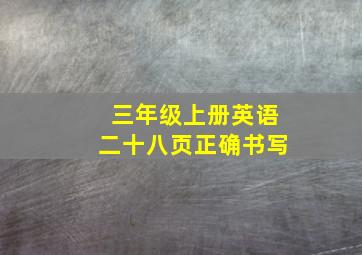 三年级上册英语二十八页正确书写