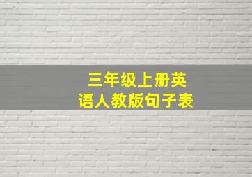 三年级上册英语人教版句子表