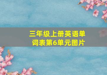 三年级上册英语单词表第6单元图片