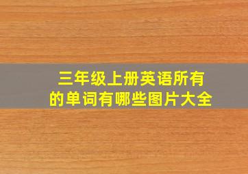 三年级上册英语所有的单词有哪些图片大全