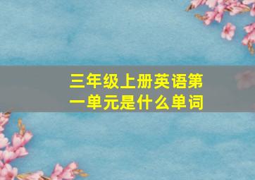 三年级上册英语第一单元是什么单词