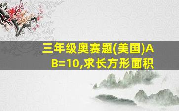 三年级奥赛题(美国)AB=10,求长方形面积