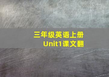 三年级英语上册Unit1课文翻