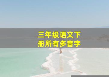 三年级语文下册所有多音字