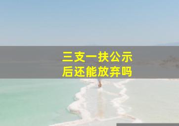 三支一扶公示后还能放弃吗