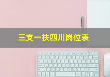 三支一扶四川岗位表