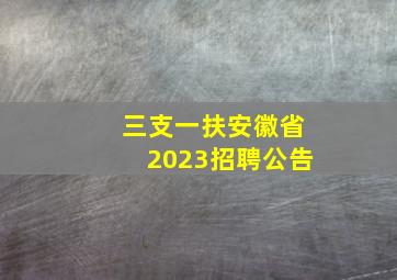 三支一扶安徽省2023招聘公告