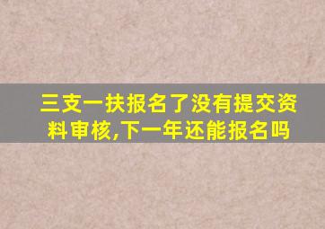 三支一扶报名了没有提交资料审核,下一年还能报名吗