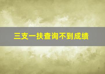 三支一扶查询不到成绩