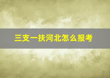 三支一扶河北怎么报考