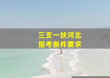 三支一扶河北报考条件要求