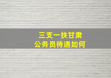 三支一扶甘肃公务员待遇如何