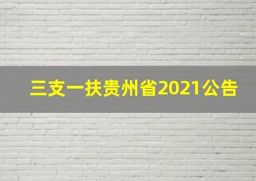 三支一扶贵州省2021公告