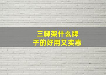 三脚架什么牌子的好用又实惠