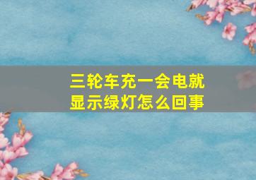 三轮车充一会电就显示绿灯怎么回事