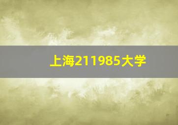 上海211985大学