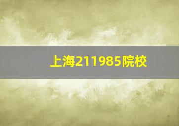 上海211985院校