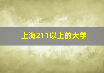 上海211以上的大学