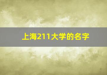 上海211大学的名字